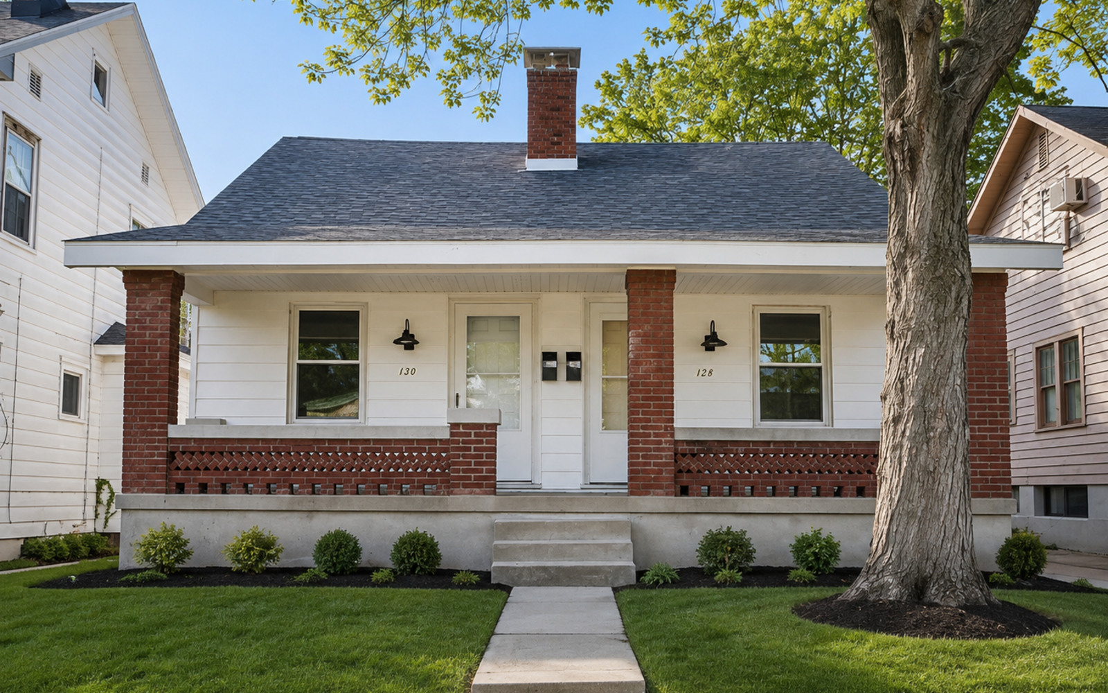Professionally refreshed exterior of 128 East Bruce Avenue in Dayton, Ohio
